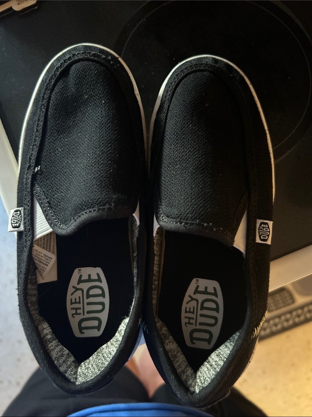 Hey Dude Kids Black Slip-On Sneakers